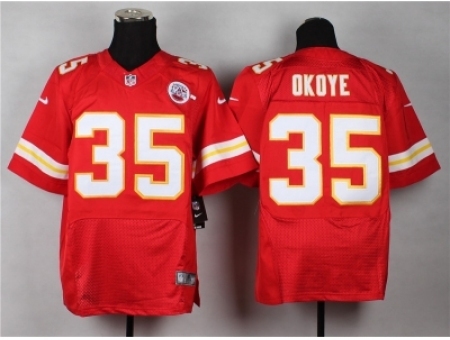 Nike kansas city chiefs 35 Christian Okoye red Elite NFL Jersey