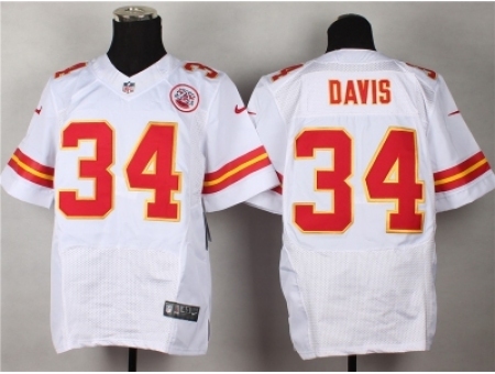 Nike kansas city chiefs 34 Knile Davis White Elite NFL Jersey