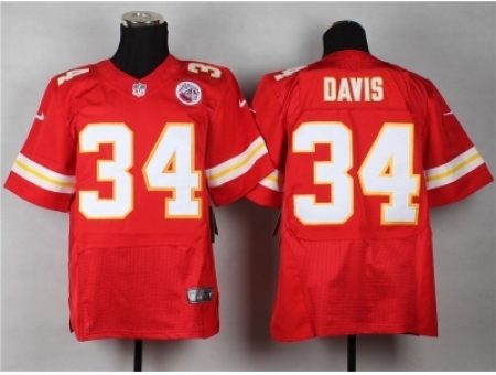 Nike kansas city chiefs 34 Knile Davis red Elite NFL Jersey