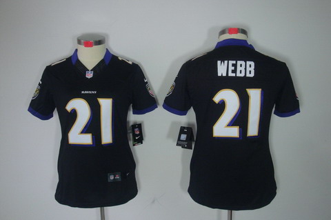 Women Nike Baltimore Ravens #21 Lardarius Webb Black Color[NIKE LIMITED Jersey]