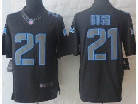 Nike Detroit Lions 21 Reggie Bush Black Limited Impact NFL Jersey