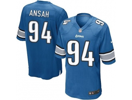 Nike NFL Detroit Lions #94 Ziggy Ansah Elite Youth Light Blue Team Color Jersey