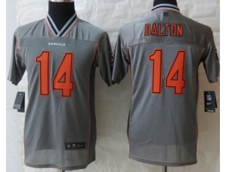 Youth Nike Cincinnati Bengals 14 Andy Dalton Grey Vapor Elite Jerseys