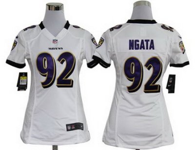 Women Nike Baltimore Ravens #92 Haloti Ngata White Nike NFL Jerseys