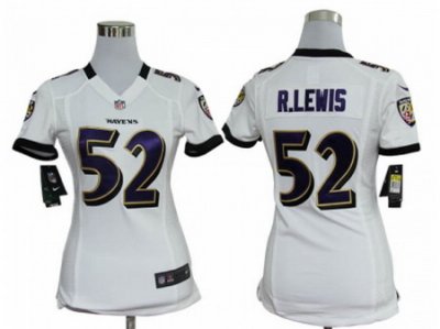 Women Nike baltimore ravens #52 r.lewis white jerseys