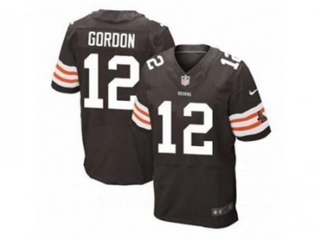 Nike Cleveland Browns 12 Josh Gordon brown Elite NFL Jersey