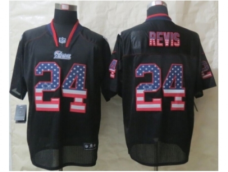 Nike New England Patriots 24 Darrelle Revis Black Elite USA Flag Fashion NFL Jersey