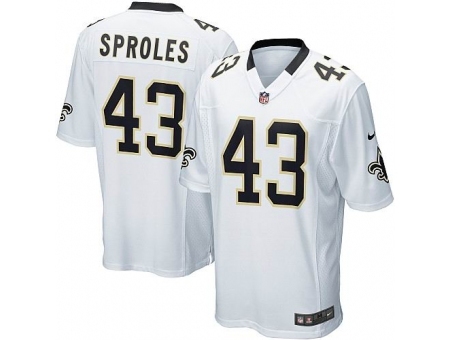 Nike New Orleans Saints 43 Darren Sproles White Game NFL Jersey