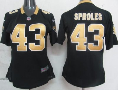 Womens Nike New Orleans Saints 43 Sproles Black Nike NFL Jerseys