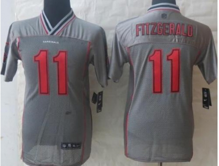 Youth Nike Arizona Cardinals 11 Larry Fitzgerald Grey Vapor Elite Jerseys