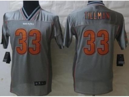 Kids Nike Chicago Bears 33 Charles Tillman Grey Vapor Elite Jerseys