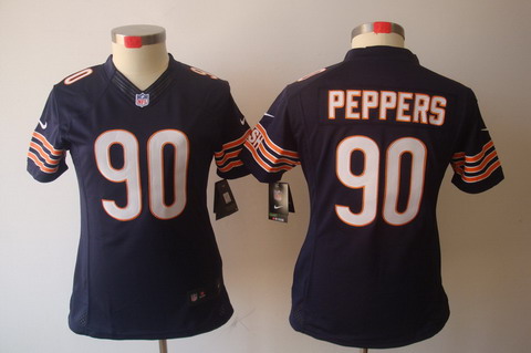 Women Nike Chicago Bears 90 Julius Peppers Blue Color[NIKE LIMITED Jersey]