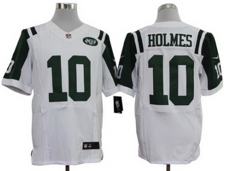 Nike New York Jets 10 Santonio Holmes White Elite NFL Jersey