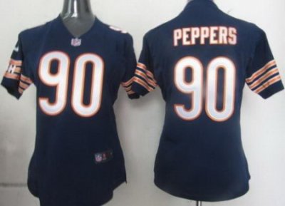 Women Nike Chicago Bears 90 Peppers Blue Nike NFL Game Jerseys