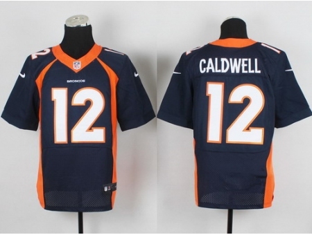 Nike Denver Broncos 12 Andre Caldwell Blue Elite NFL Jersey