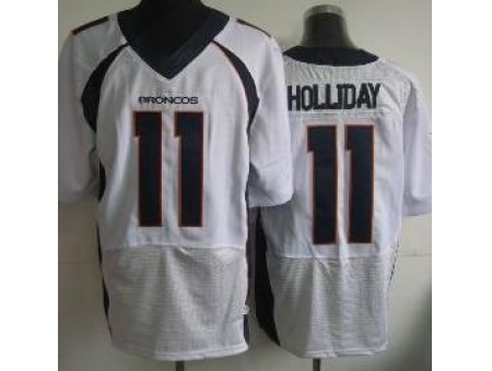 Nike Denver Broncos 11 Trindon Holliday White Elite NFL Jersey