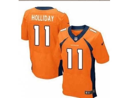 Nike Denver Broncos 11 Trindon Holliday Orange Elite NFL Jersey