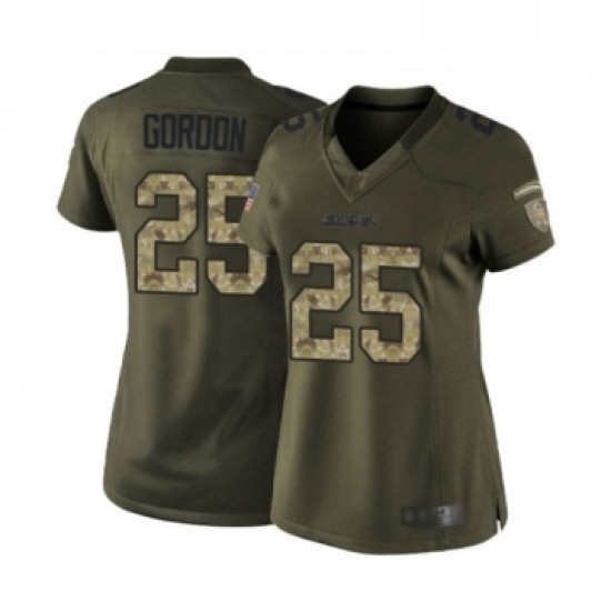 Womens Los Angeles Chargers 25 Melvin Gordon Elite Green Salute 