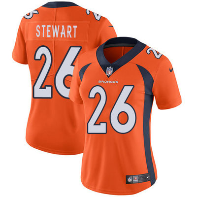 Nike Broncos #26 Darian Stewart Orange Team Color Womens Stitched NFL Vapor Untouchable Limited Jers