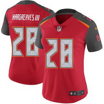 Nike Buccaneers #28 Vernon Hargreaves III Red Team Color Womens Stitched NFL Vapor Untouchable Limit