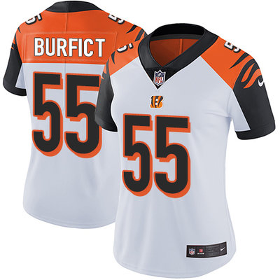 Nike Bengals #55 Vontaze Burfict White Womens Stitched NFL Vapor Untouchable Limited Jersey