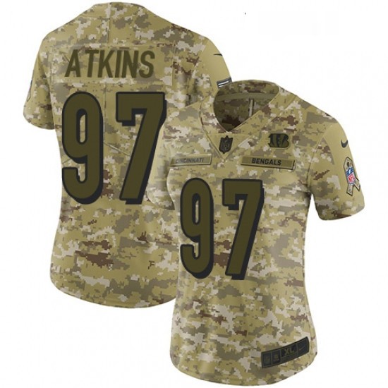 Womens Nike Cincinnati Bengals 97 Geno Atkins Limited Camo 2018 Salute to Service NFL Jersey