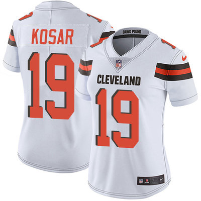 Nike Browns #19 Bernie Kosar White Womens Stitched NFL Vapor Untouchable Limited Jersey