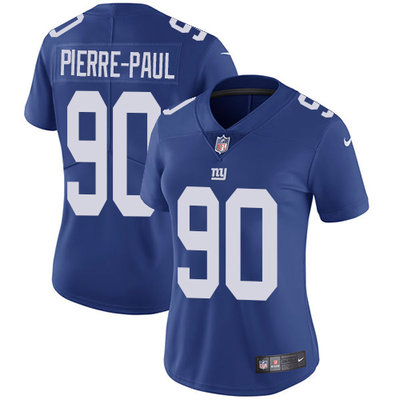 Nike Giants #90 Jason Pierre Paul Royal Blue Team Color Womens Stitched NFL Vapor Untouchable Limite