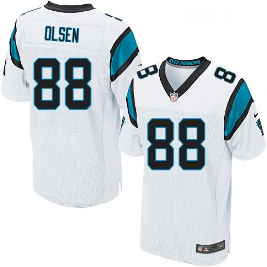 Mens Nike Carolina Panthers 88 Greg Olsen Elite White NFL Jersey