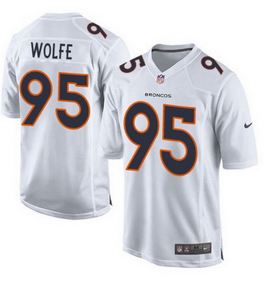 Nike Broncos #95 Derek Wolfe White Mens Stitched NFL Game Event Jersey