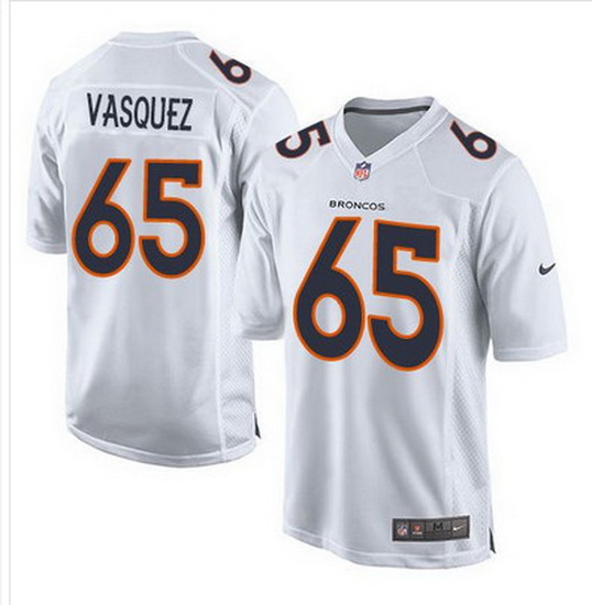 Nike Broncos #65 Louis Vasquez White Mens Stitched NFL Game Event Jersey