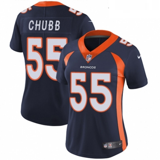 Womens Nike Denver Broncos 55 Bradley Chubb Navy Blue Alternate Vapor Untouchable Elite Player NFL J