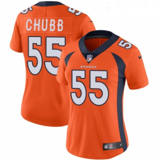 Womens Nike Denver Broncos 55 Bradley Chubb Orange Team Color Vapor Untouchable Limited Player NFL J