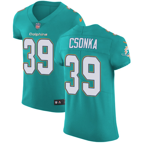 Nike Dolphins #39 Larry Csonka Aqua Green Team Color Mens Stitched NFL Vapor Untouchable Elite Jerse