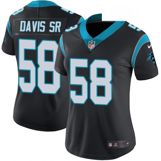 Womens Nike Carolina Panthers 58 Thomas Davis Black Team Color Vapor Untouchable Limited Player NFL 