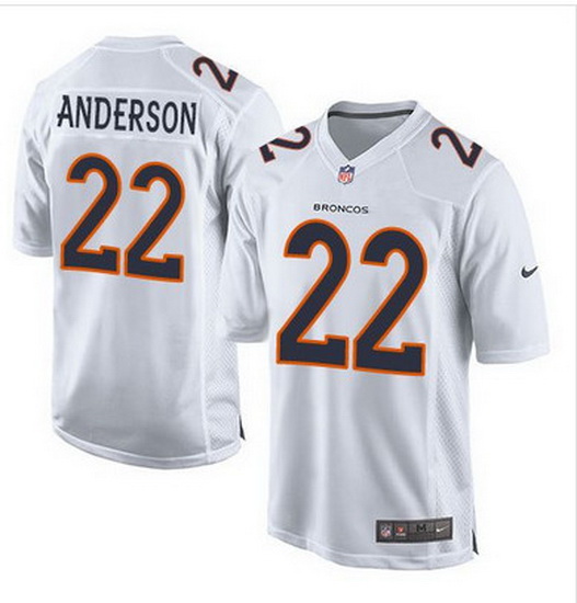 Nike Broncos #22 C J Anderson White Mens Stitched NFL Game Event Jersey