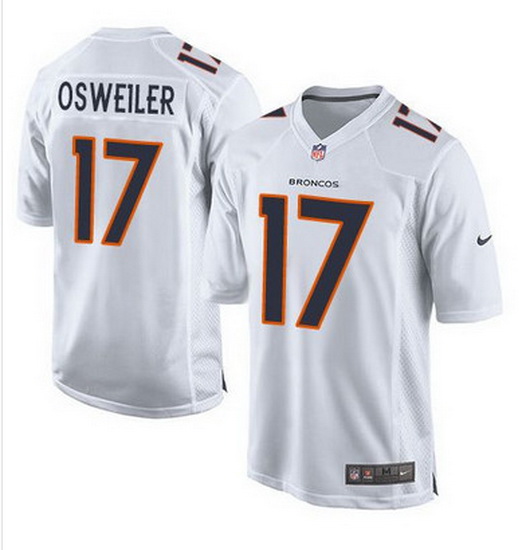 Nike Broncos #17 Brock Osweiler White Mens Stitched NFL Game Event Jersey