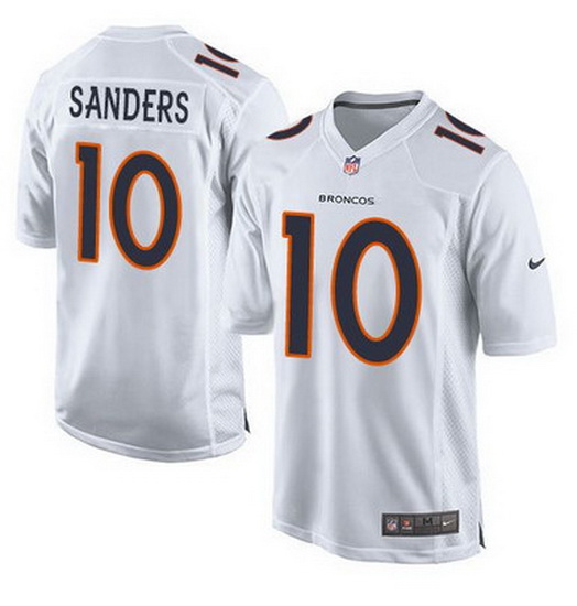 Nike Broncos #10 Emmanuel Sanders White Mens Stitched NFL Game Event Jersey