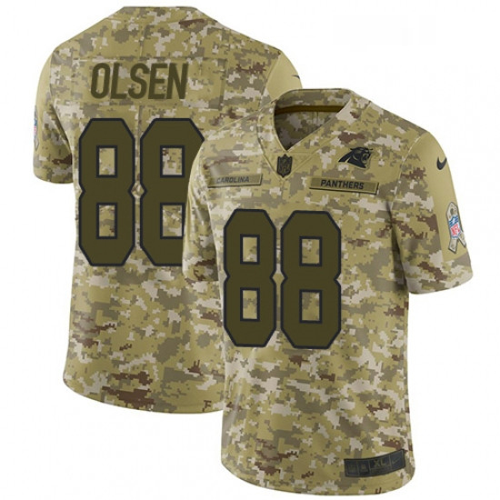 Mens Nike Carolina Panthers 88 Greg Olsen Limited Camo 2018 Salute to Service NFL Jersey