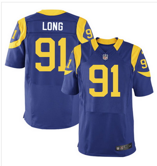 Nike Rams #91 Chris Long Royal Blue Alternate Mens Stitched NFL Elite Jersey