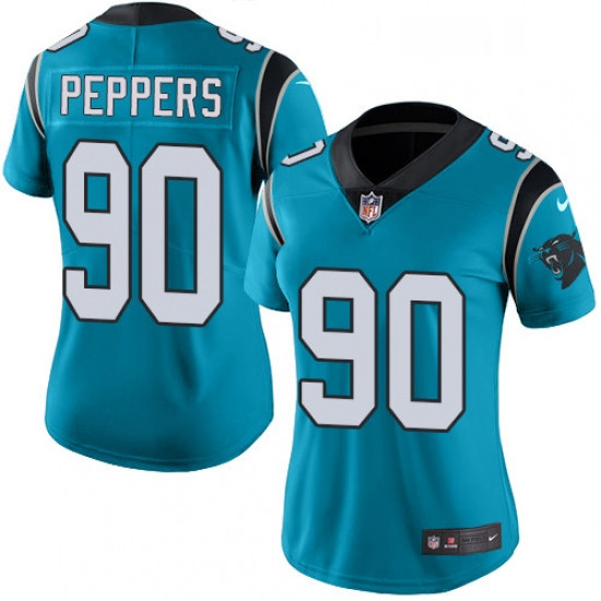 Womens Nike Carolina Panthers 90 Julius Peppers Blue Alternate Vapor Untouchable Limited Player NFL 