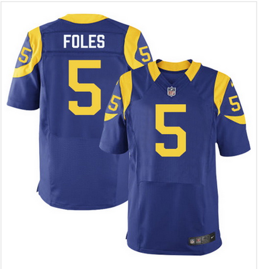 Nike Rams #5 Nick Foles Royal Blue Alternate Mens Stitched NFL Elite Jersey