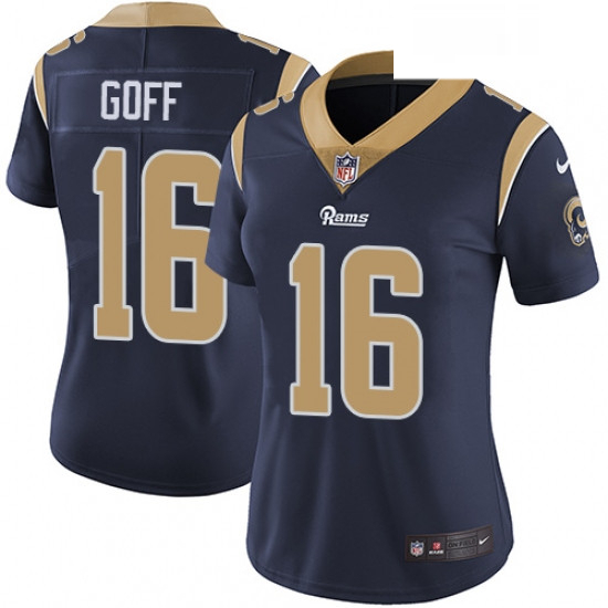 Womens Nike Los Angeles Rams 16 Jared Goff Navy Blue Team Color Vapor Untouchable Limited Player NFL