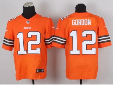 Nike Cleveland Browns 12 Josh Gordon Orange Elite NFL Jersey