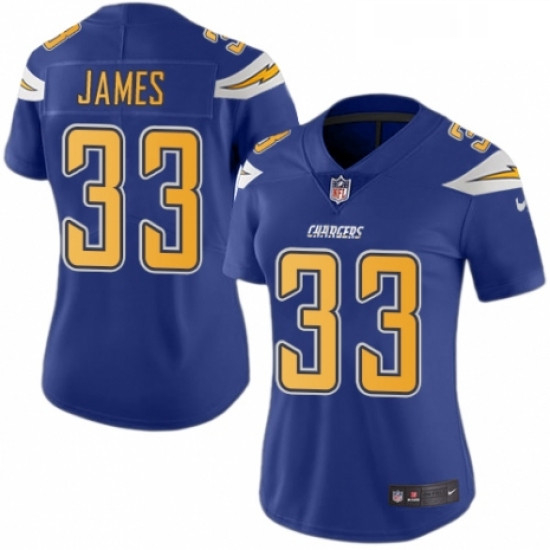 Womens Nike Los Angeles Chargers 33 Derwin James Limited Electric Blue Rush Vapor Untouchable NFL Je