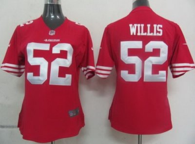 Womens Nike San Francisco 49ers 52 Willis Red Nike NFL Jerseys