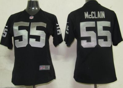 Womens Nike Oakland Raiders 55 McCLAIN Black Nike NFL Jerseys