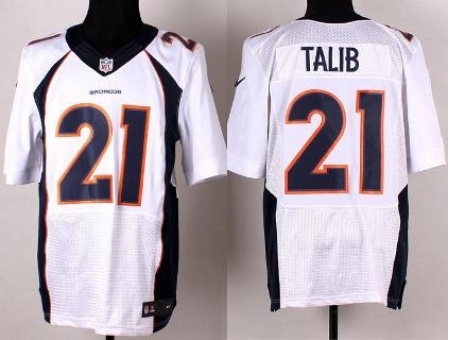 Nike Denver Broncos 21 Aqib Talib White Elite NFL Jersey