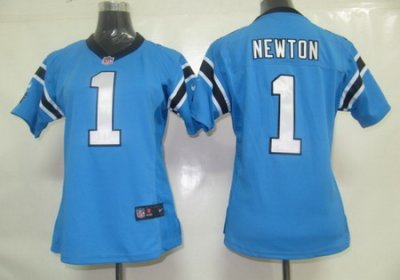 Women Nike Carolina Panthers 1# Newton Blue Jersey