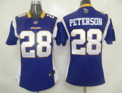 Women Nike Minnesota Vikings 28# Peterson Jersey